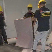 Floor and subfloor drying with focused air movement