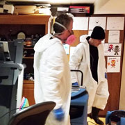 Toronto water damage cleanup in progress with extraction equipment