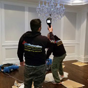 Air movers and dehumidifiers for structural drying in Toronto home